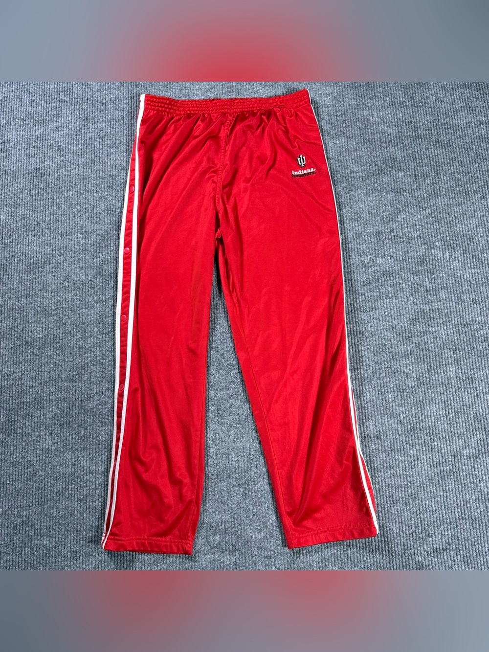 Vintage Indiana Hoosiers Savvy Snap Warm Up Pants Mens XL Red Breakaway 90s